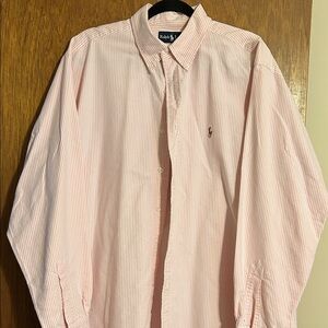 Ralph Lauren Light Pink Stripe Button-Down Dress Shirt XL